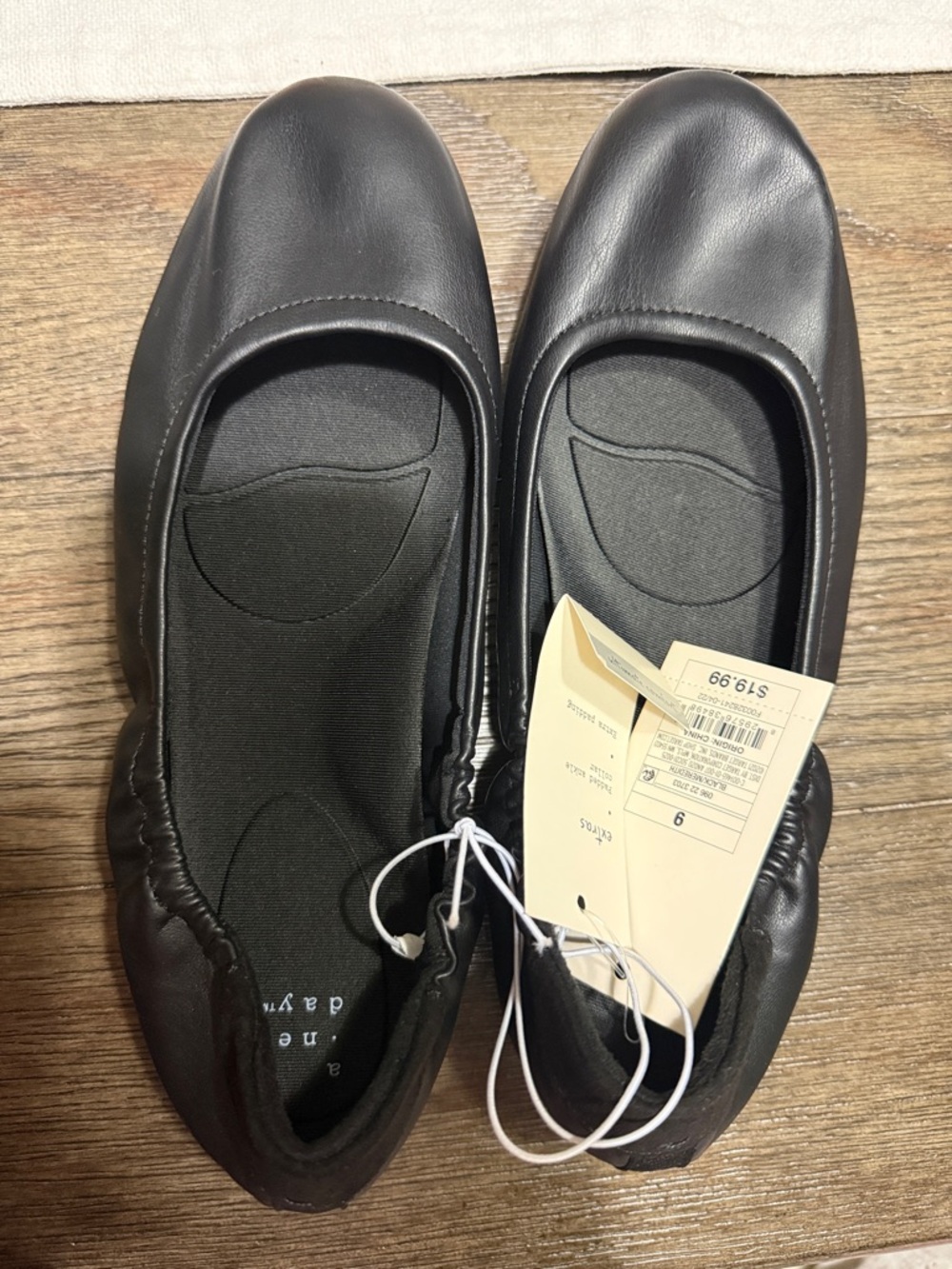 a new day Black Elastic-Back Ballet Flats
